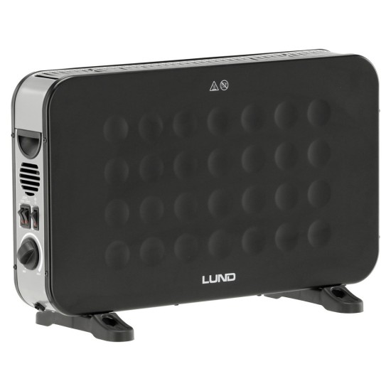 Конвектор с вентилатор LUND, 2000 W, черен